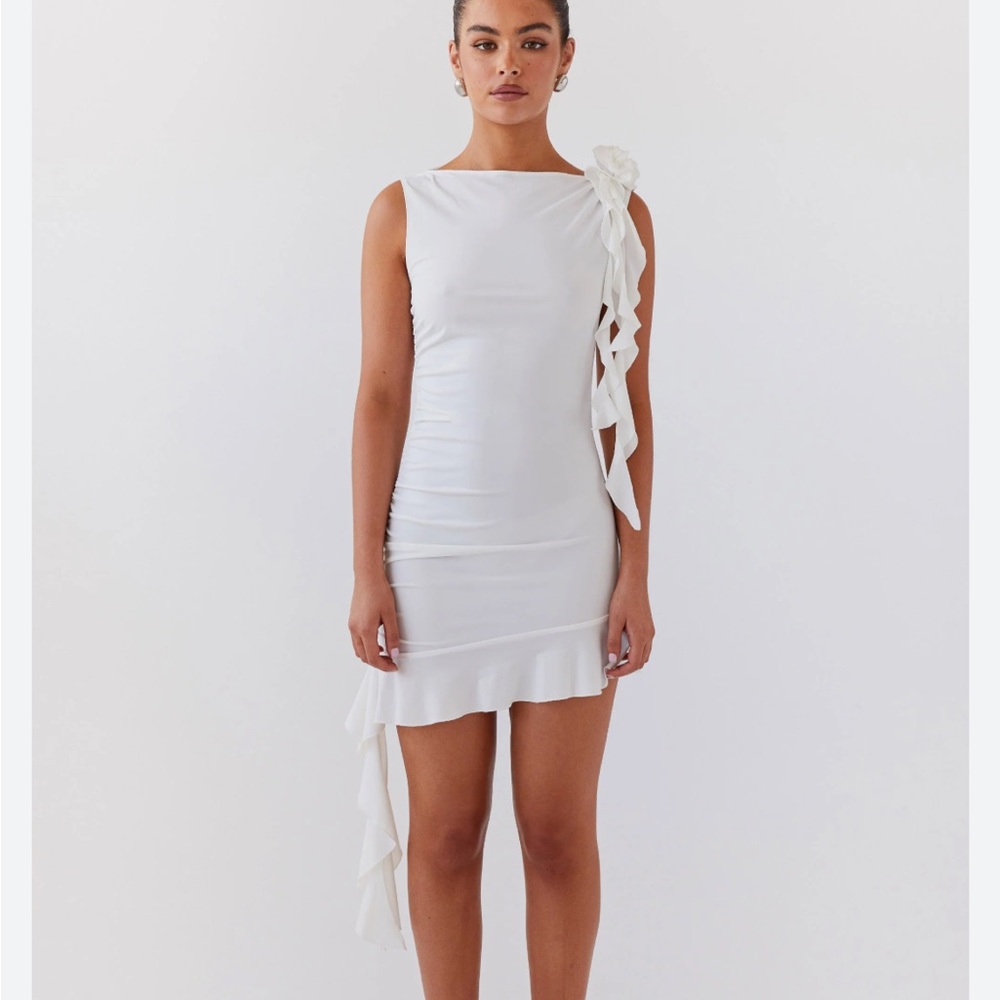 White Asymmetrical Dress